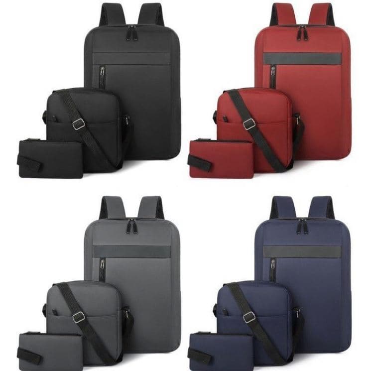 Ensemble 3 PCS sac a dos Élégant et Imperméable pour Homme Avec Port USB.