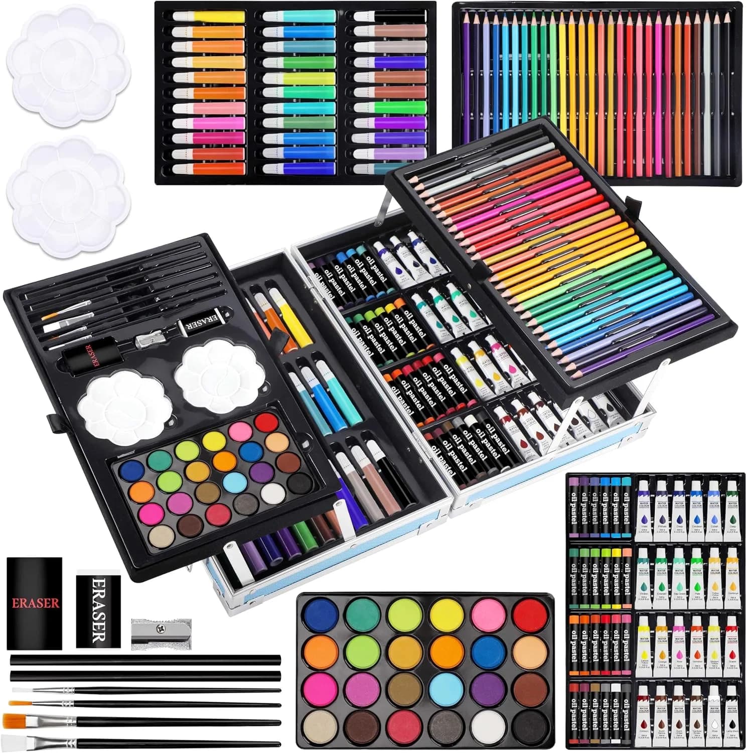 Coffret d'Art Deluxe 144 Pièces avec Mallette Portable